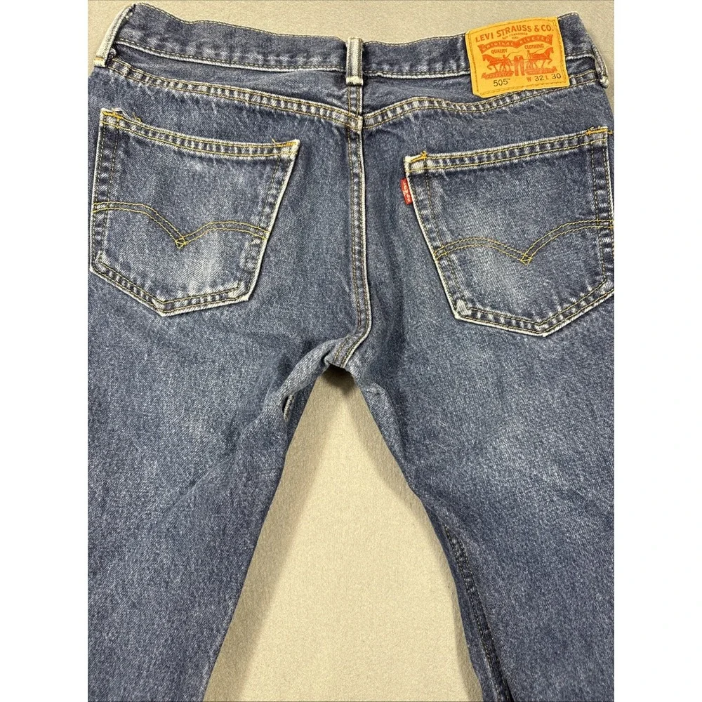 JEANS Levi Strauss Co 505 Mens W32 L30 Dark Wash Straight‎ Leg